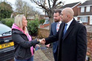 Sajid Javid on the campaign trail with Stuart Anderson in November 2019