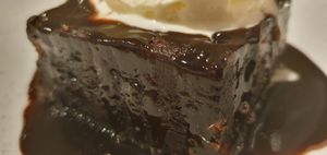 Layered with chocolate and very rich, the brownie was an indulgent treat