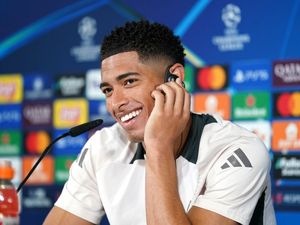 Real Madrid’s Jude Bellingham during a press conference before Real Madrid's Champions League game against Arsenal