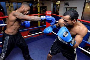 Competitive - There no play acting for Robinson (left) and the elusive Denny when they step into the sparring ring.