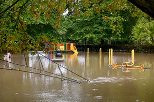 Flooding in Bridgnorth. Severn park.