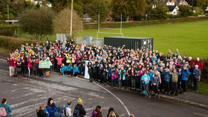 Around 250 people took part in Lingen Davies' first ever 'Titty Trail' in aid of Breast Cancer.