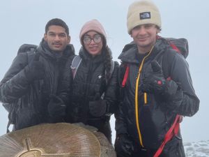 Supporting image for story: Intrepid teenage trio from Shropshire school battle rain, fog and snow to conquer Snowdon and raise £2,500 for cancer charity