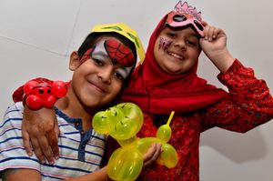 Moossaa Malik (left) celebrating his 10th birthday at the fun day event at the museum, pictured with his Maryam Malik aged-11.