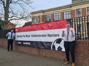 Supporting image for story: Kidderminster solicitors back Harriers with giant banner outside offices