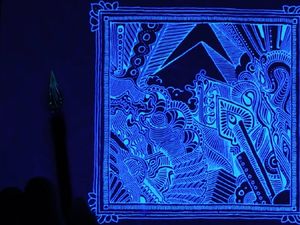 Supporting image for story: This amazing glowing doodle can’t be seen under ordinary light