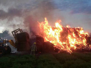 Supporting image for story: 300 tons of hay burn in 'deliberate' blaze in north Shropshire