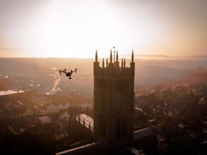 Supporting image for story: Breathtaking shots of Ludlow's landmarks captured from the sky