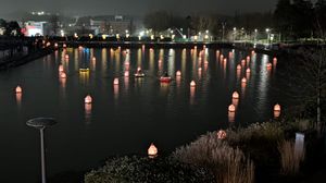 Lanterns lit up Southwater in Telford. Picture: Telford & Wrekin Council