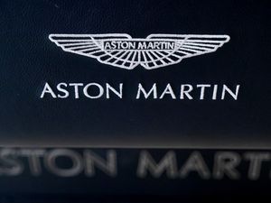 An Aston Martin logo on a car