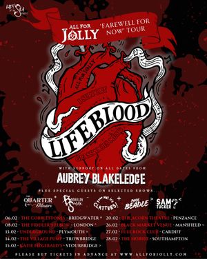 All For Jolly 2026 UK Tour Poster. Supplied By Artist