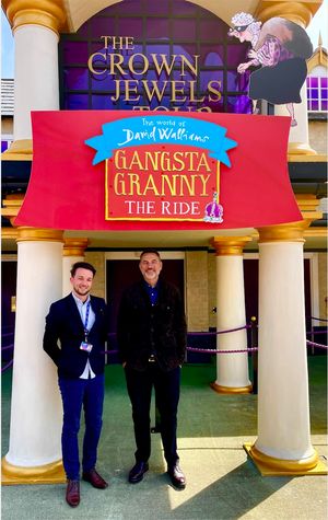 John Burton with comedian and author David Walliams