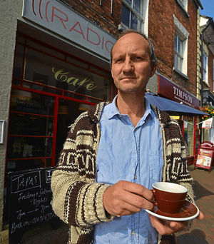 Saffron Rainey at his Cafe Radio, in Bailey Street, Oswestry, has complained by email