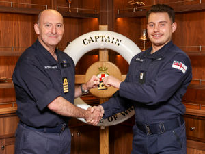 Supporting image for story: Officer promoted on Royal Navy's newest aircraft carrier