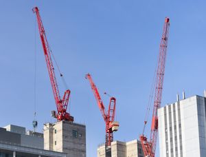 Cranes seen from Birmingham Children's Hospital