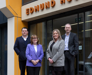 NEW HIRES: Carole Taylor, second left, regional managing partner for Vail Williams in the Midlands and North, welcomes graduate surveyor Joshua Laurence, left, valuation associate Emma Brooks and associate rating surveyor Brian Miklasv to the firm’s Birmingham office