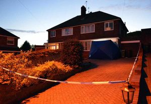 Police seal off Mrs Beamond's house in Halesowen during the investigation