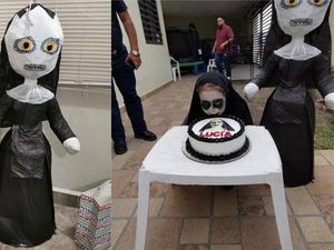 Supporting image for story: Three-year-old chooses horror movie as theme for birthday party