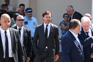 Porto FC President Andre Villas-Boas at the wake of Diogo Jota being held at Sao Cosme Chapel in the town of Gondomar near Porto