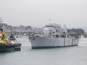 Supporting image for story: Last Falklands era warship given ‘respectful farewell’ as it heads to scrapyard