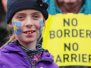 Supporting image for story: Hundreds join anti-Brexit protests along Irish border