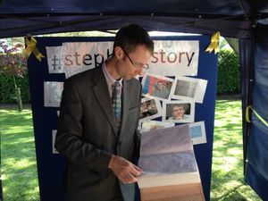 Headmaster Stewart Jones with the book of condolence