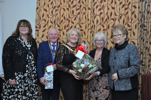 Councillor Linda Leach with some of the winners on the night