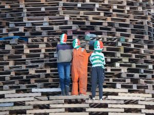 Supporting image for story: Effigies of Kneecap, Irish flags and sectarian slogans top loyalist bonfires