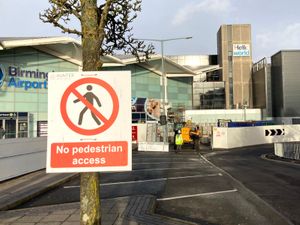 Construction works taking place at Birmingham Airport on Friday, January 24, 2025.