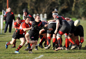 Wolverhampton RUFC v Ludlow. W'ton in black. Pictured,James Whitehouse.