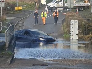Supporting image for story: Car gets into deep trouble at Trescott Ford