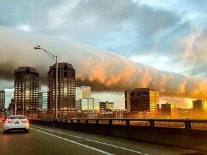 Supporting image for story: A rare and unusually beautiful roll cloud was spotted in Virginia