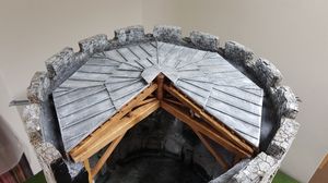 A model of what the roof will look like when it is complete