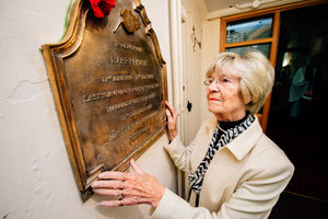 The niece of Harry Patch Betty Milliship has travelled to see his plaque at Holy Trinity Church in Hadley, Telford
