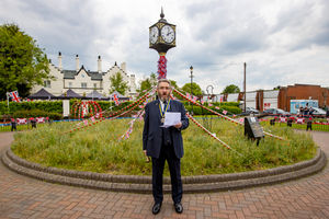 Hednesford town crier's proclamation for the Queen's jubilee. Pictured Town Crier Rob Plumb.