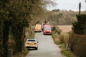 Emergency services at the scene of the tragedy.