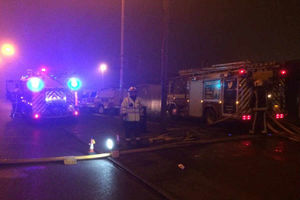 Firefighters at the scene of the blaze. Photo: West Midlands Fire Service.