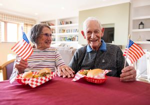 Frank and Jenny enjoying a 1950s event at Barrowhill Hall Care Home