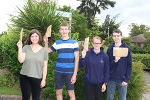 Oldbury Wells students Abigael Russell, Oliver Andreae, Elizabeth Lewis and Dominic Dewhurst