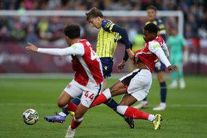 Harry Whitwell in possession (Photo by Adam Fradgley/West Bromwich Albion FC via Getty Images).