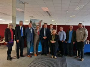 Shadow Chancellor, Sir Mel Stride, with some of those who attended the event.