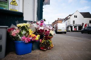 Flowers laid in memory of Rebecca Steer