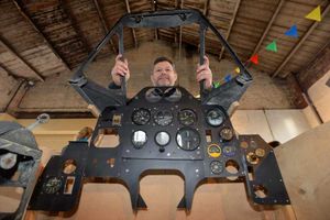 Volunteer Peter Stant with a defiant instrument panel