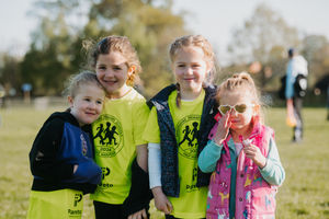 Ffion Thomas-White, four, Sophie Thomas-White, six, Ava Wilkinson, six, and Clara Wilkinson, four, with their medals