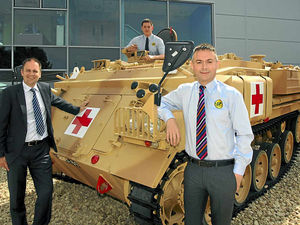 Supporting image for story: Telford firm shells out for armoured vehicle outside headquarters