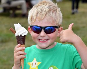 Oliver Neal gives Shrewsbury Live - and his ice cream - the thumbs up.