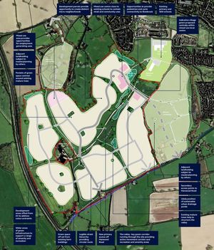 An illustrative masterplan of CEG\'s plan to deliver between 1,200 and 1.400 homes in the south west of Shrewsbury. Picture: CEG