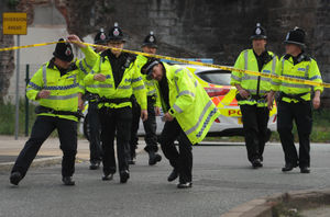 Police outside the Manchester Arena