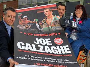Supporting image for story: Boxing great Joe Calzaghe in Richie Woodhall's corner for cancer charity