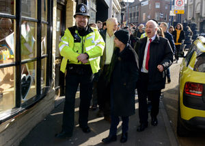 Police officers joined the Labour team for a stroll around the town centre